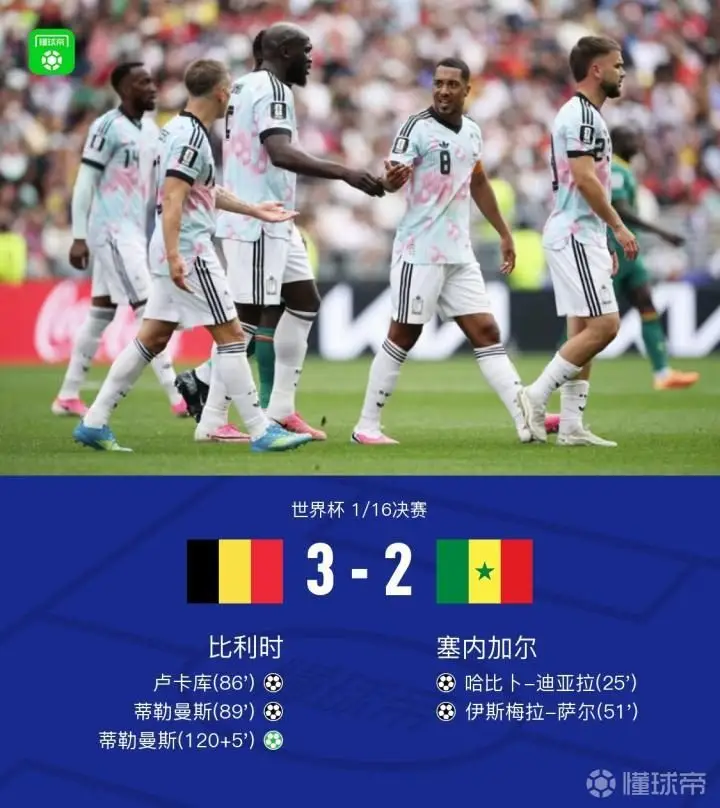 惊天逆转！比利时加时赛3-2战胜塞内加尔成功晋级
